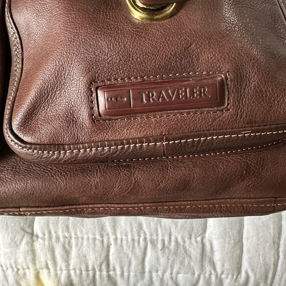 Vintage LL Bean Brown Leather travel messenger bag men’s or women’s - Picture 5 of 9